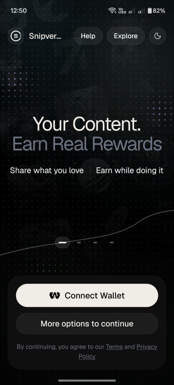 Main sign-in screen with wallet connect